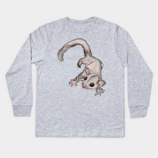 Climbing Sugar Glider Kids Long Sleeve T-Shirt